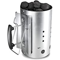 Bruzzzler Chimenea de encendido- encendedor de carbón de barbacoa- con mango de seguridad de plástico y asa abatible…